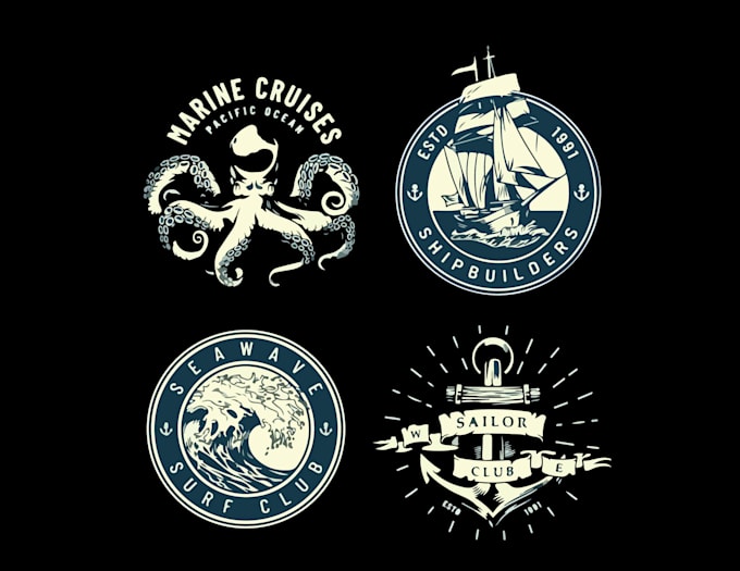 Gig Preview - Create a modern nautical, anchor logo t shirt design