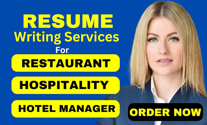 Gig Preview - Craft resume for restaurant manager hospitality chef cook and kitchen manager