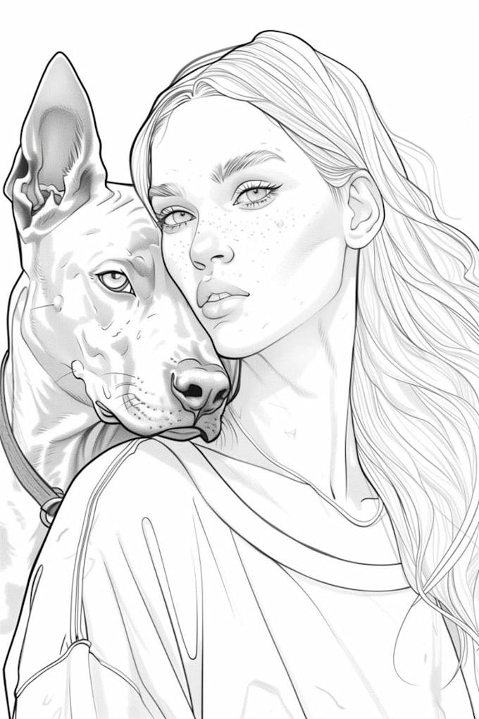 Gig Preview - Draw realistic black and white detailed line art portrait vector illustration