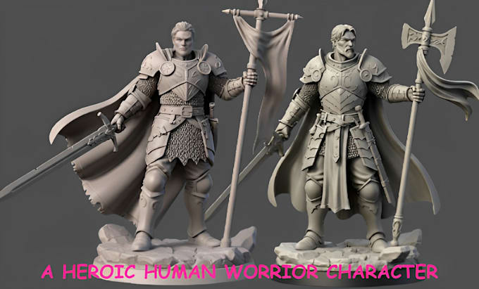 Gig Preview - Do 3d modeling for 3d characters toy, statue, human aids character for printing