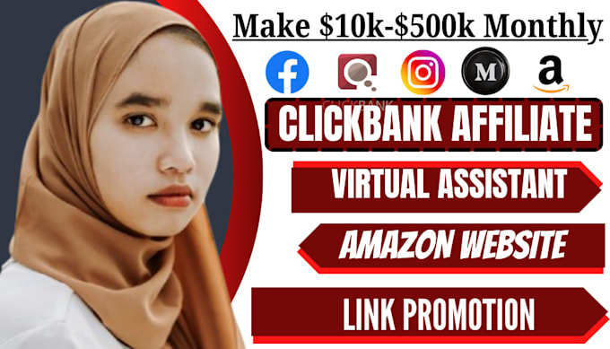 Gig Preview - Build clickbank affiliate website or amazon virtual assistant, link promotion