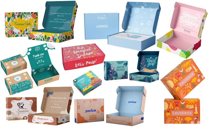 Gig Preview - Do product box design, shipping box design, mailer box, subscription box and 3d