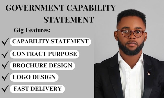 Gig Preview - Design professional government capability statement for government contracts