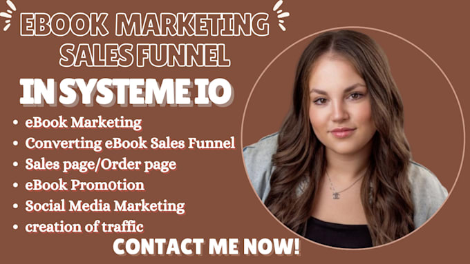 Gig Preview - Systeme io sales funnel, landing page in systeme io ebook marketing sales funnel