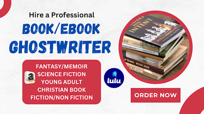 Gig Preview - Ebook ghostwriter, non fiction ghost book writer, fiction writer christian book