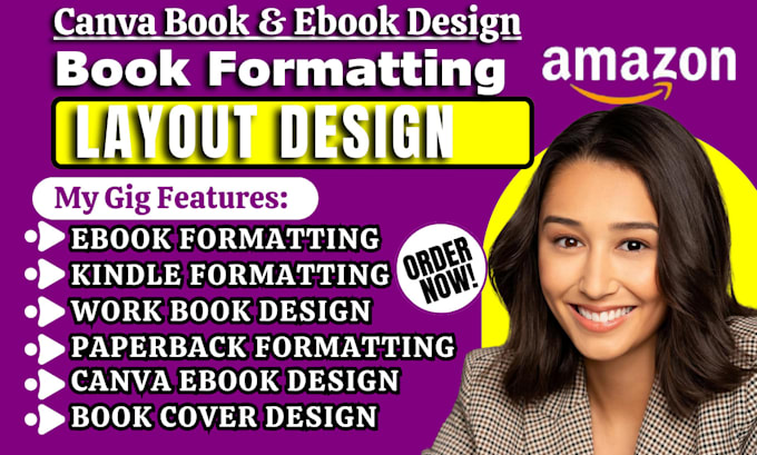 Gig Preview - Do kdp ebook formatting ebook canva design workbook layout design for amazon kdp