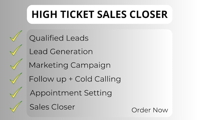 Bestseller - be your high ticket sales representative, sale closer, and b2b lead generation