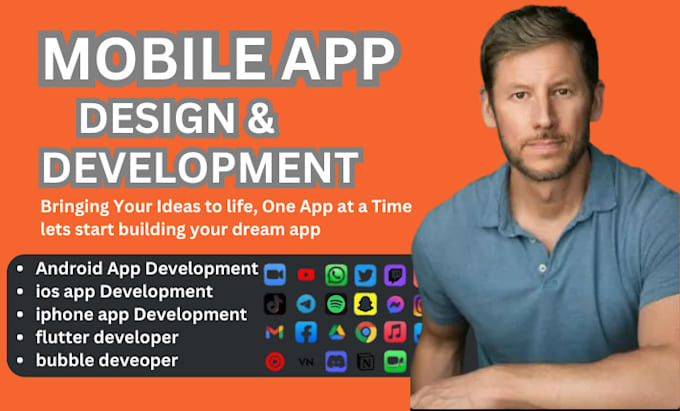 Gig Preview - Do mobile app development ios android app using flutterflow flutter bubble