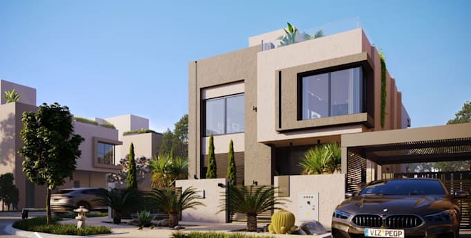 Bestseller - rebulid 3d house villa, facade design, patio house,3d backyard, apartment render