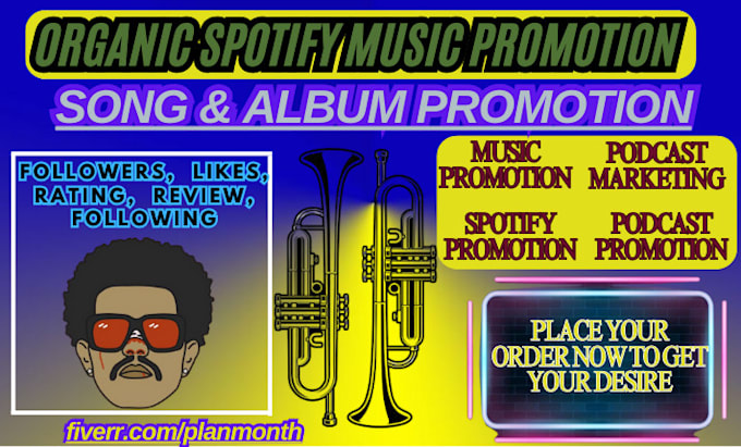 Gig Preview - Spotify music promotion, apple music, podcast promotion, apple music podcast