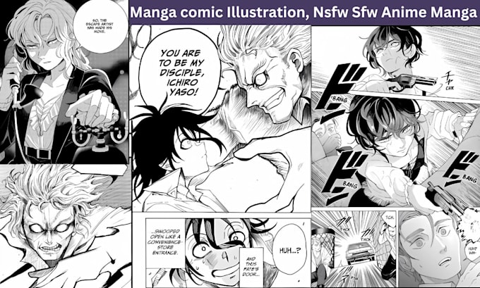 Gig Preview - Draw manga comic book page anime nsfw sfw comic mangaka illustration storyboard