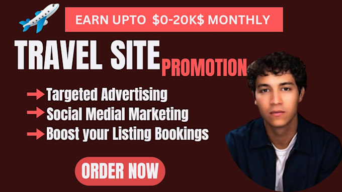 Bestseller - do organic travel site promotion hotel booking airbnb listing facebook marketing