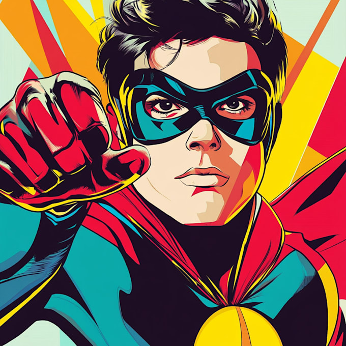 Gig Preview - Draw you into superhero comic book pop art cartoon