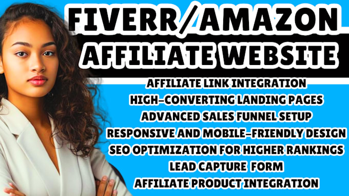 Gig Preview - Create fiverr affiliate website amazon affiliate website wordpress website