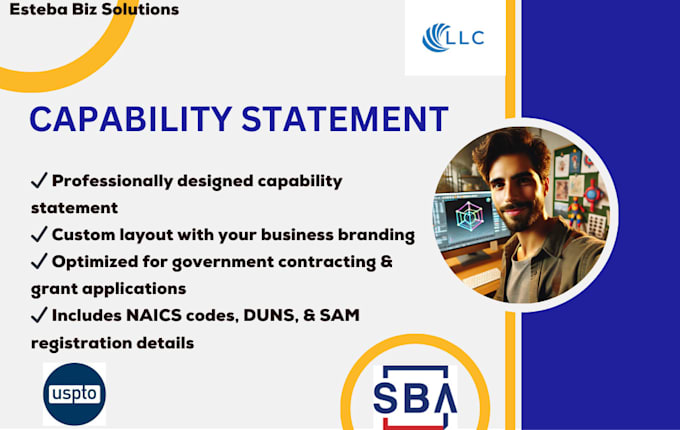 Gig Preview - Design capability statement business certification govco rpf sba loan naics