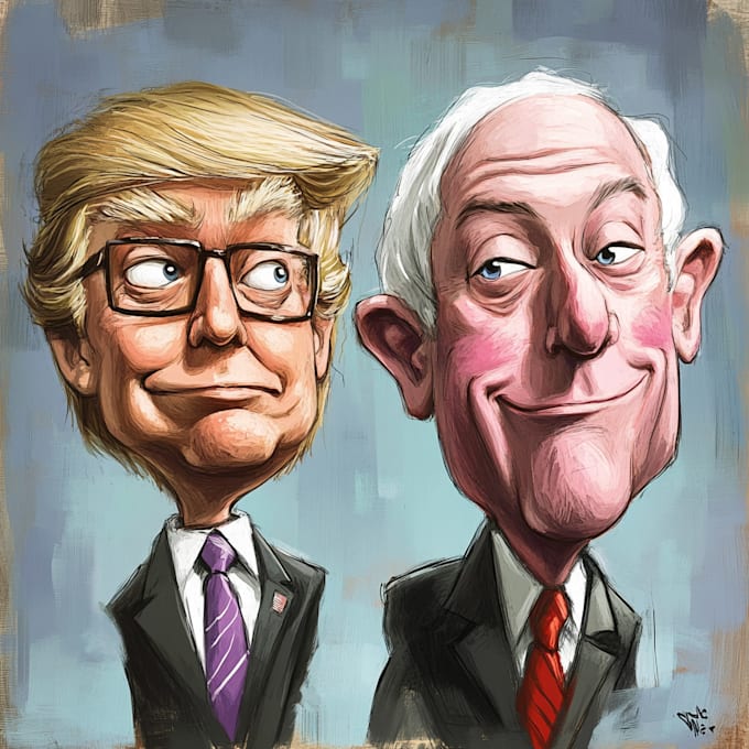 Gig Preview - Draw stylized political caricature illustration cartoons