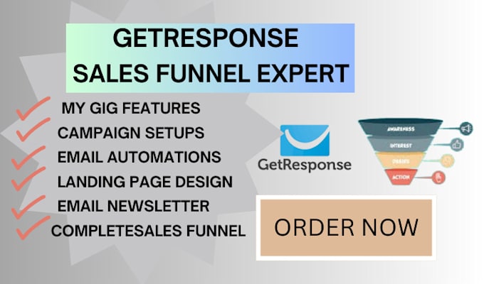 Gig Preview - Design getresponse squeeze page sales page email automation or landing page