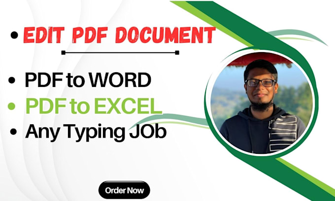 Gig Preview - Do convert pdf to word and pdf to excel