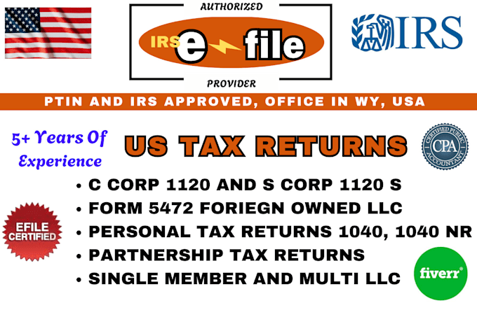 Bestseller - efile personal and llc US tax return, bookkeeping in quickbooks,wave,xero as CPA