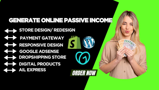 Gig Preview - Passive income, ecommerce customization, shopify optimization, on wordpress wix