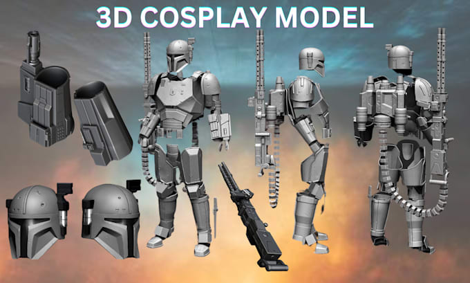 Bestseller - create 3d wearable armor full knight cosplay model helmet face mask for printing