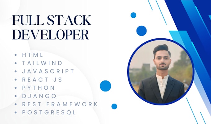 Gig Preview - Be your full stack web developer with react js and django