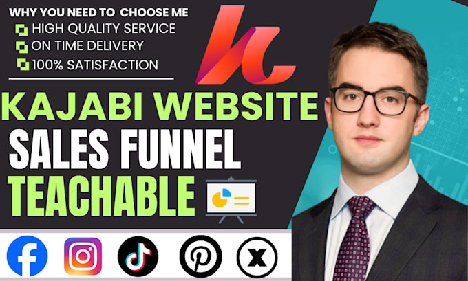 Gig Preview - Kajabi website design kajabi sales funnel kajabi website teachable podia