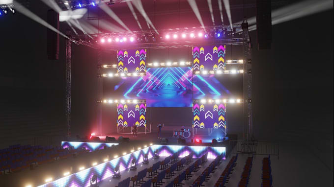 Gig Preview - 2d floor plan into 3d design, furniture set, stage light animation, garage area