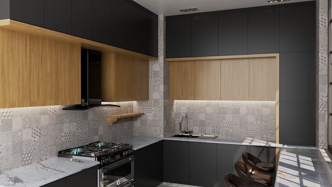 Bestseller - design a modern and high quality 3d kitchen interior