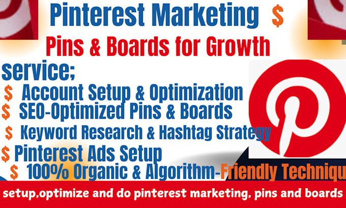 Gig Preview - Setup, optimize and do pinterest marketing, pins and boards