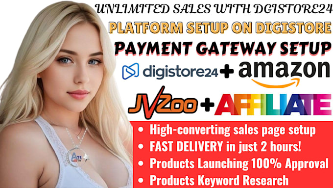 Gig Preview - Launch digital products, digistore24 jvzoo amazon affiliate marketing website