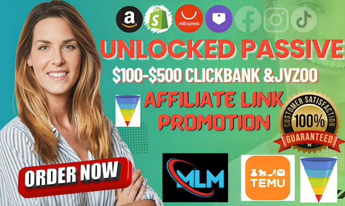 Gig Preview - Promote my affiliate link mlm referral link jvzoo clickbank affiliate marketing