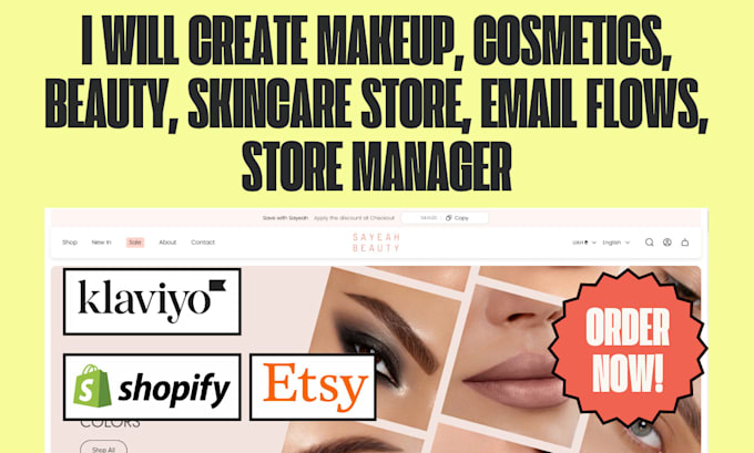 Bestseller - create makeup cosmetics beauty skincare shopify etsy store klaviyo flows manager