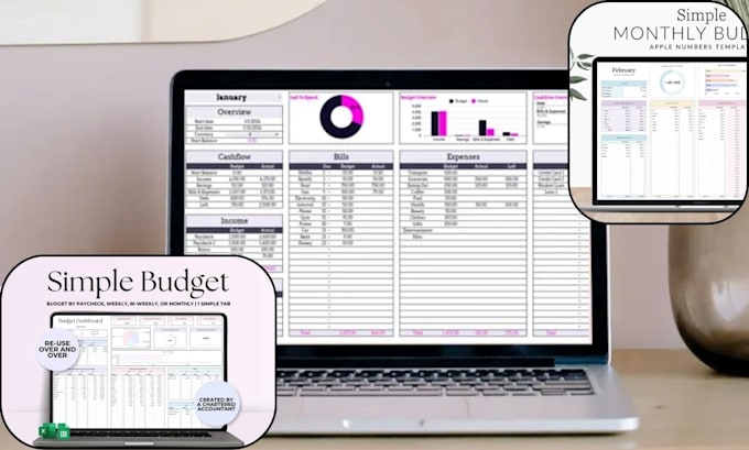 Gig Preview - Create monthly financial budget planner budget spreadsheet exel financial model