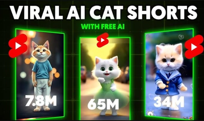 Gig Preview - Create viral ai cat video stunning ai cat stories animalfusion short reels video