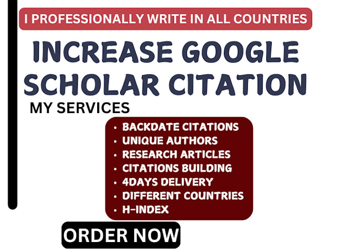 Gig Preview - Publish articles to increase google scholar citations referencing your research