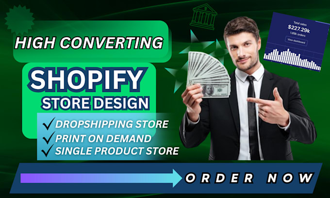 Gig Preview - Build a profitable high converting shopify store from scratch