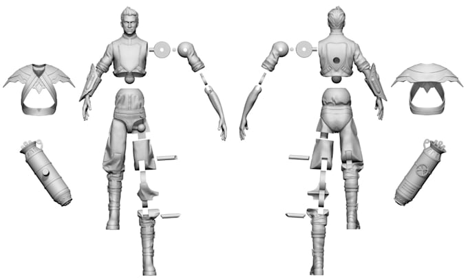 Gig Preview - 3d articulated action figure bobble head 3d miniature 3d tabletop model 3d print