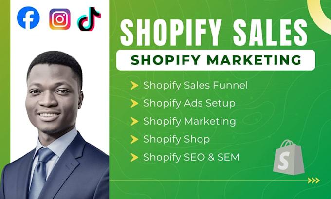 Gig Preview - Do shopify marketing to boost shopify sales dropshipping store marketing