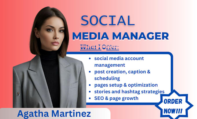 Gig Preview - Be your social media marketing manager, content creator, social media strategist