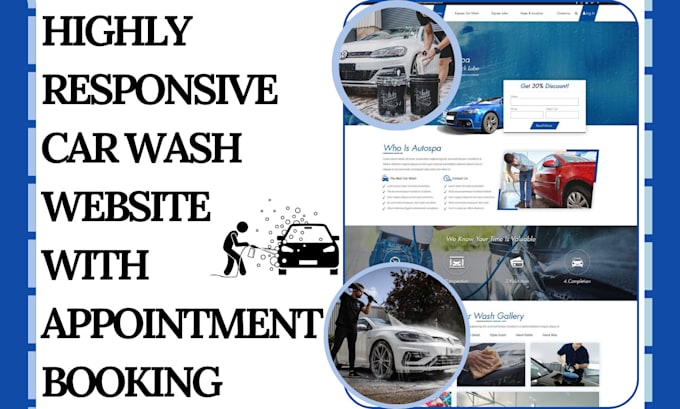 Gig Preview - Build highly responsive car wash website with appointment booking