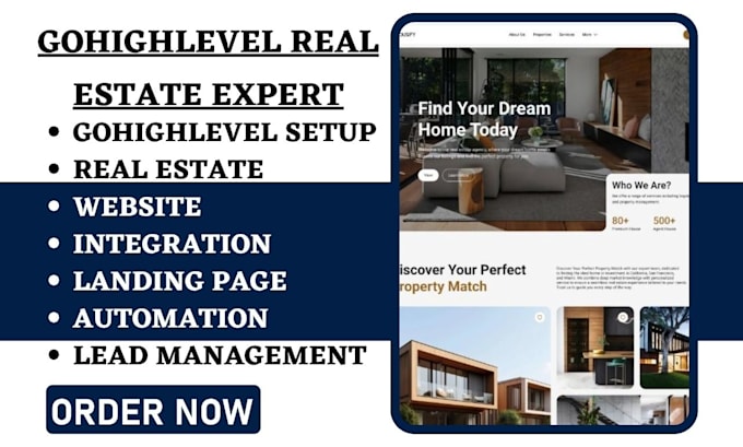 Gig Preview - Design gohighlevel real estate website integration go highlevel landing page