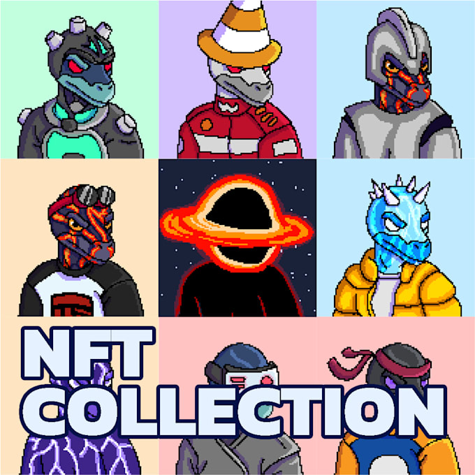 Bestseller - design a unique pixel art nft collection with traits, rarity, and legendaries