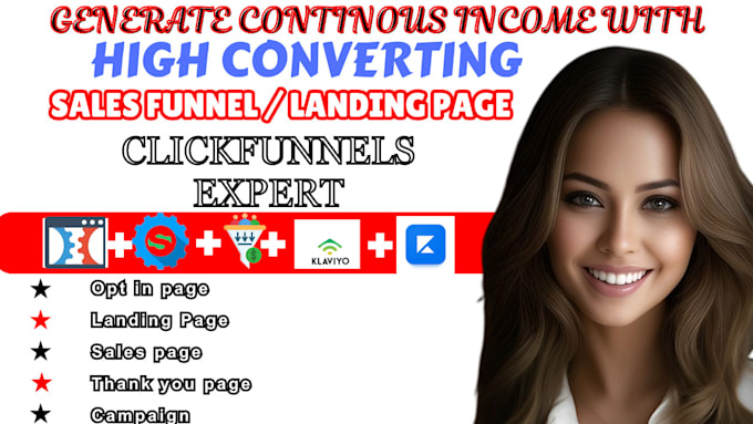 Gig Preview - Build high converting sales funnel in systeme io, clickfunnels landing page