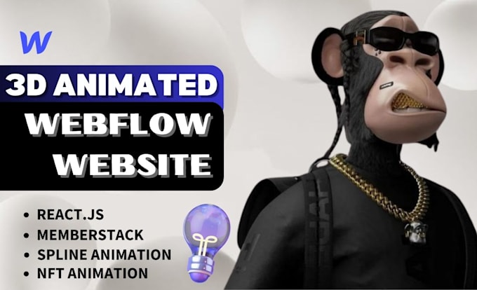 Gig Preview - Interactive 3d animated website 3d webflow website 3d spline three js gsap webgl