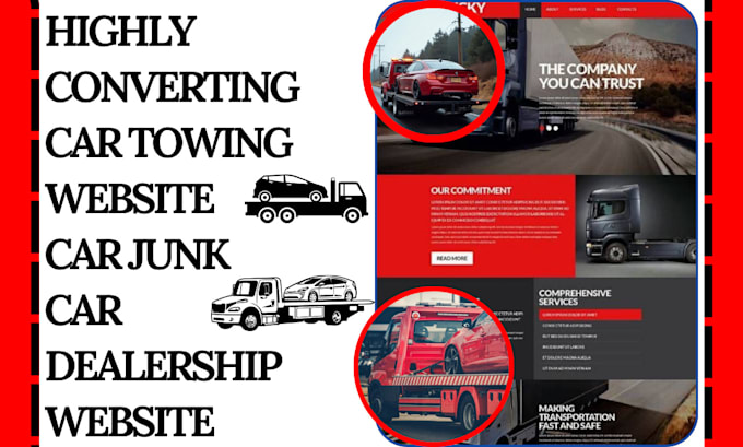 Gig Preview - Design converting car towing website car junk website car dealership website