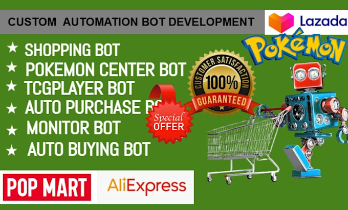 Bestseller - code auto purchase bot, pokemon center item, monitor bot, shopping bot