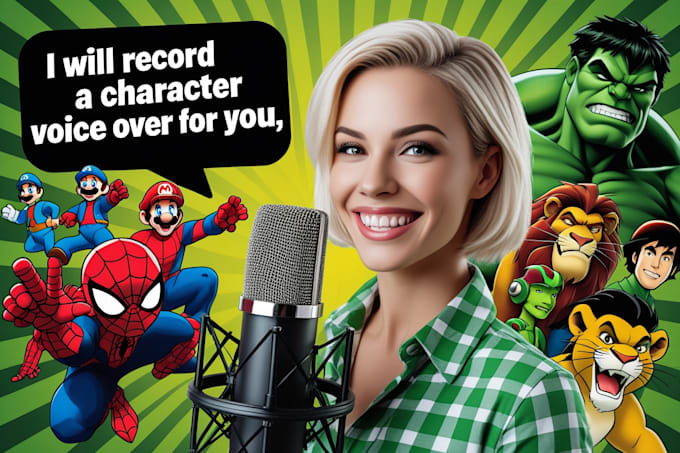 Gig Preview - Record a character voice over for animation, video games, or youtube