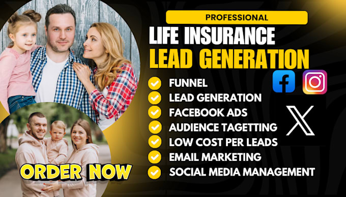 Gig Preview - Generate life insurance leads final expense leads health leads insurance website