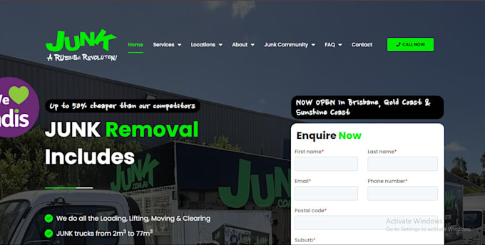 Gig Preview - Design junk removal websites, with wastes and debris websites